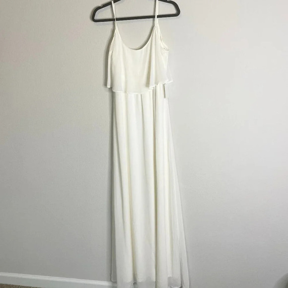 NWT Show Me Your MuMu Caitlin Ruffle Maxi Dress in White Size Medium - Picture 5 of 6